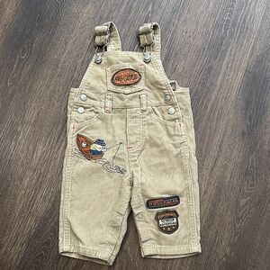 BT Kids Beige Overalls with Fishing Patches